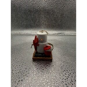 Smores Marshmallow Snowman New England Lobster Ornament